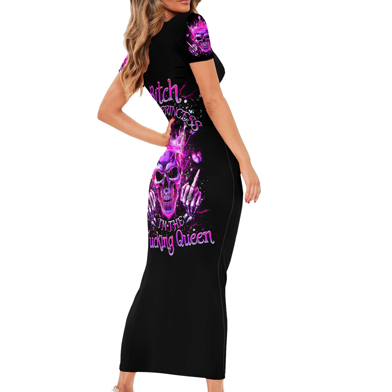 queen-skull-short-sleeve-bodycon-dress-bitch-im-not-a-princess-im-the-fucking-queen