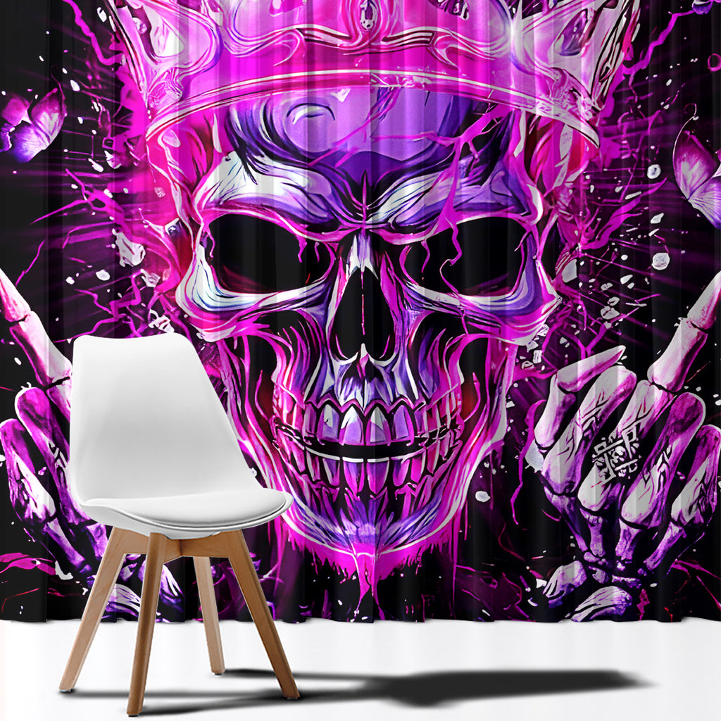 Queen Skull Window Curtain Bitch I'm Not A Princess I'm The Fucking Queen