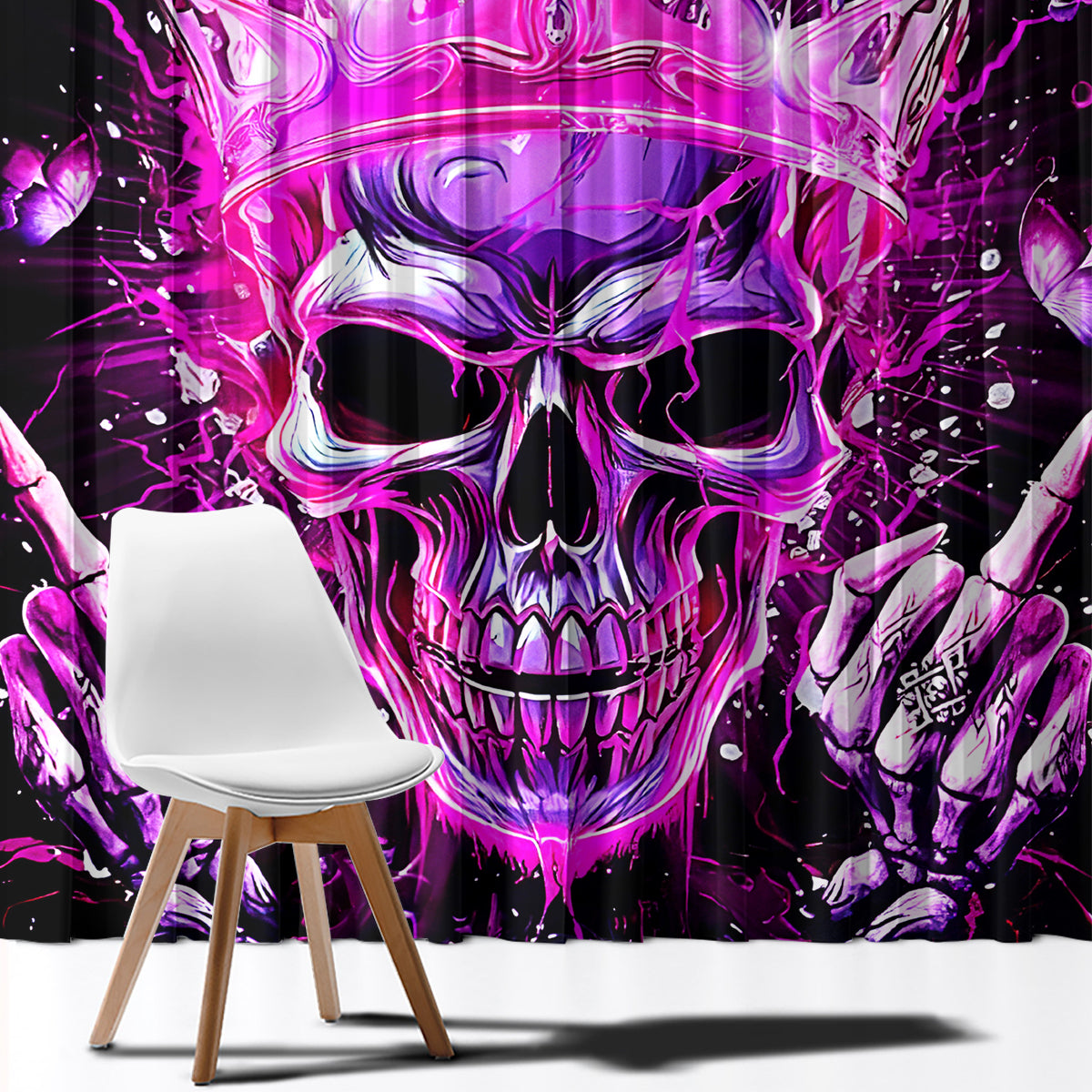 Queen Skull Window Curtain Bitch I'm Not A Princess I'm The Fucking Queen