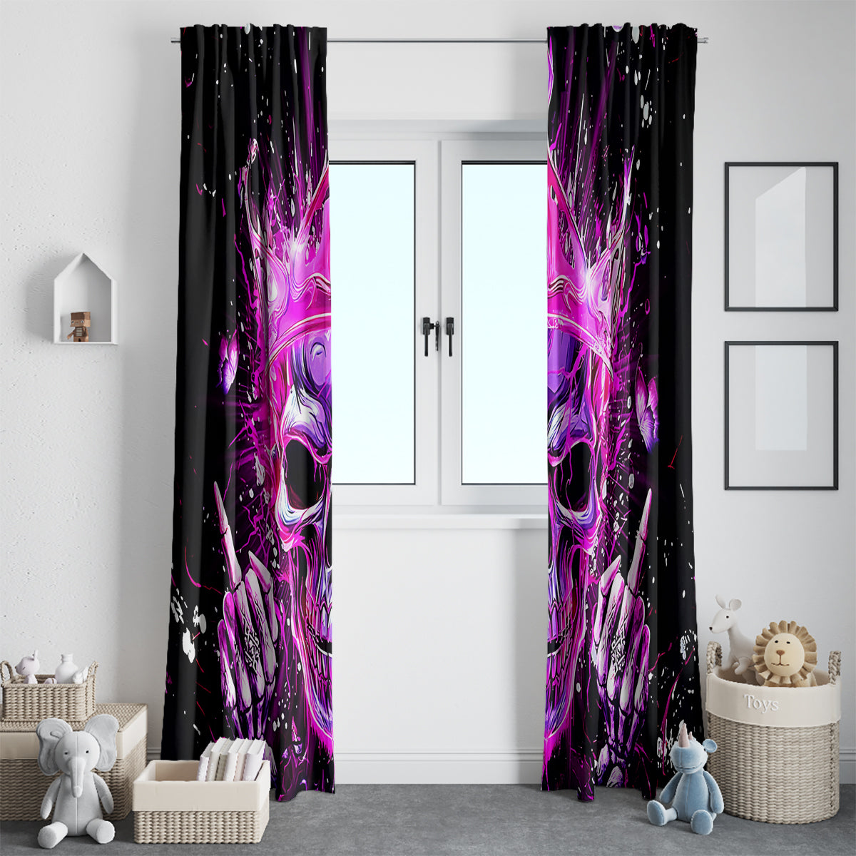 Queen Skull Window Curtain Bitch I'm Not A Princess I'm The Fucking Queen