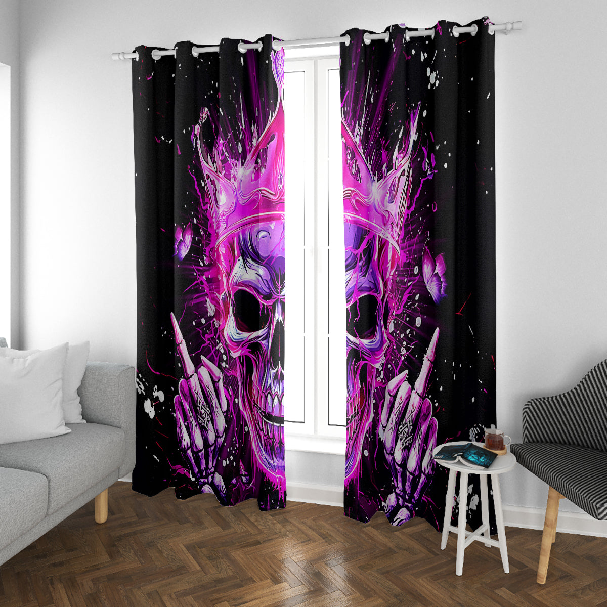 Queen Skull Window Curtain Bitch I'm Not A Princess I'm The Fucking Queen