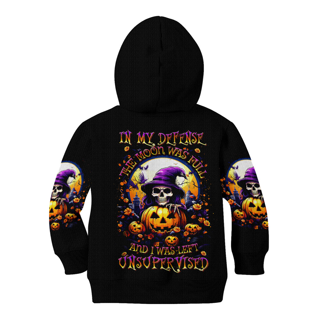 Pumpkin Witch Skull Kid Hoodie In My Defense The Moon Was Full And I Was Left Unsupervided