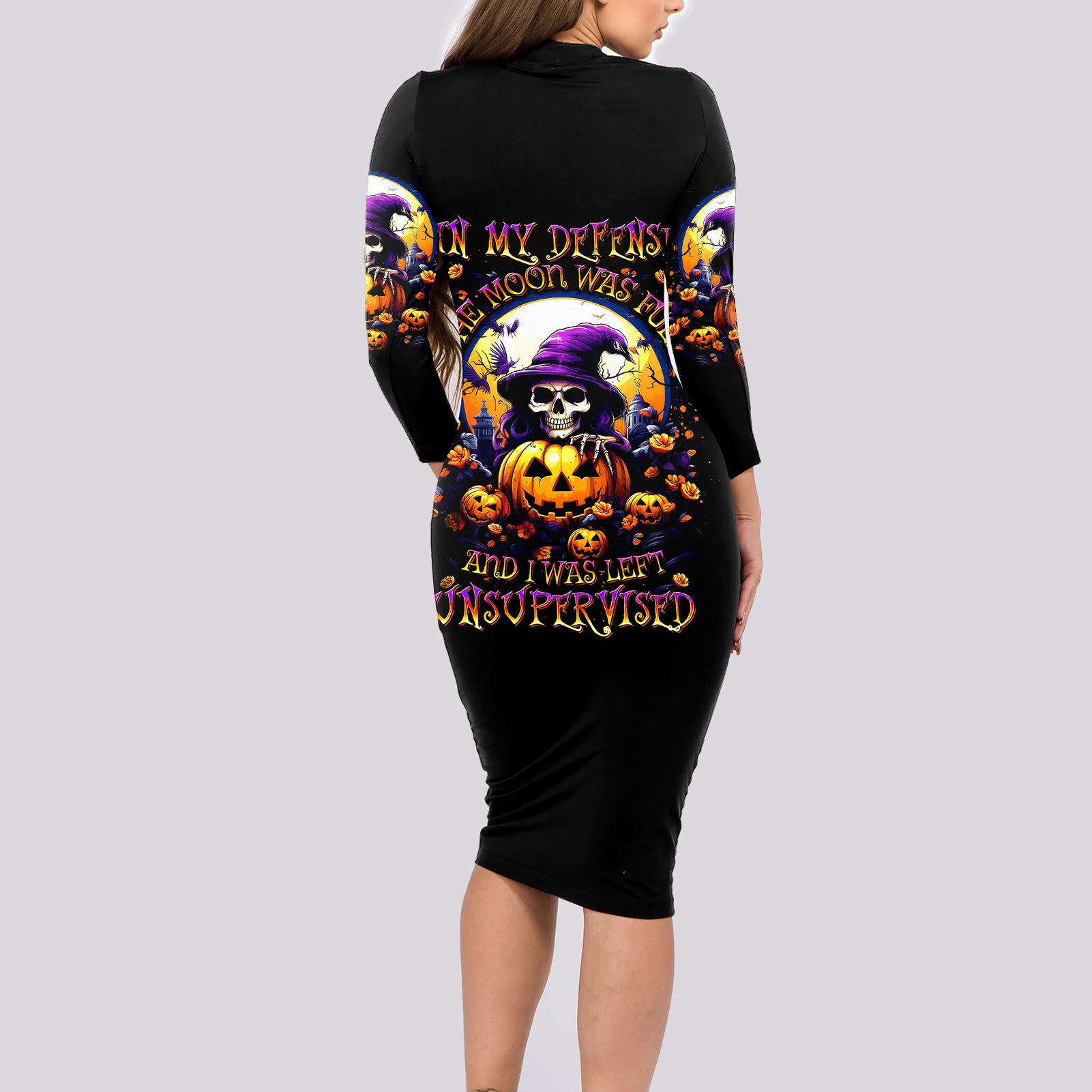 pumpkin-witch-skull-long-sleeve-bodycon-dress-in-my-defense-the-moon-was-full-and-i-was-left-unsupervided
