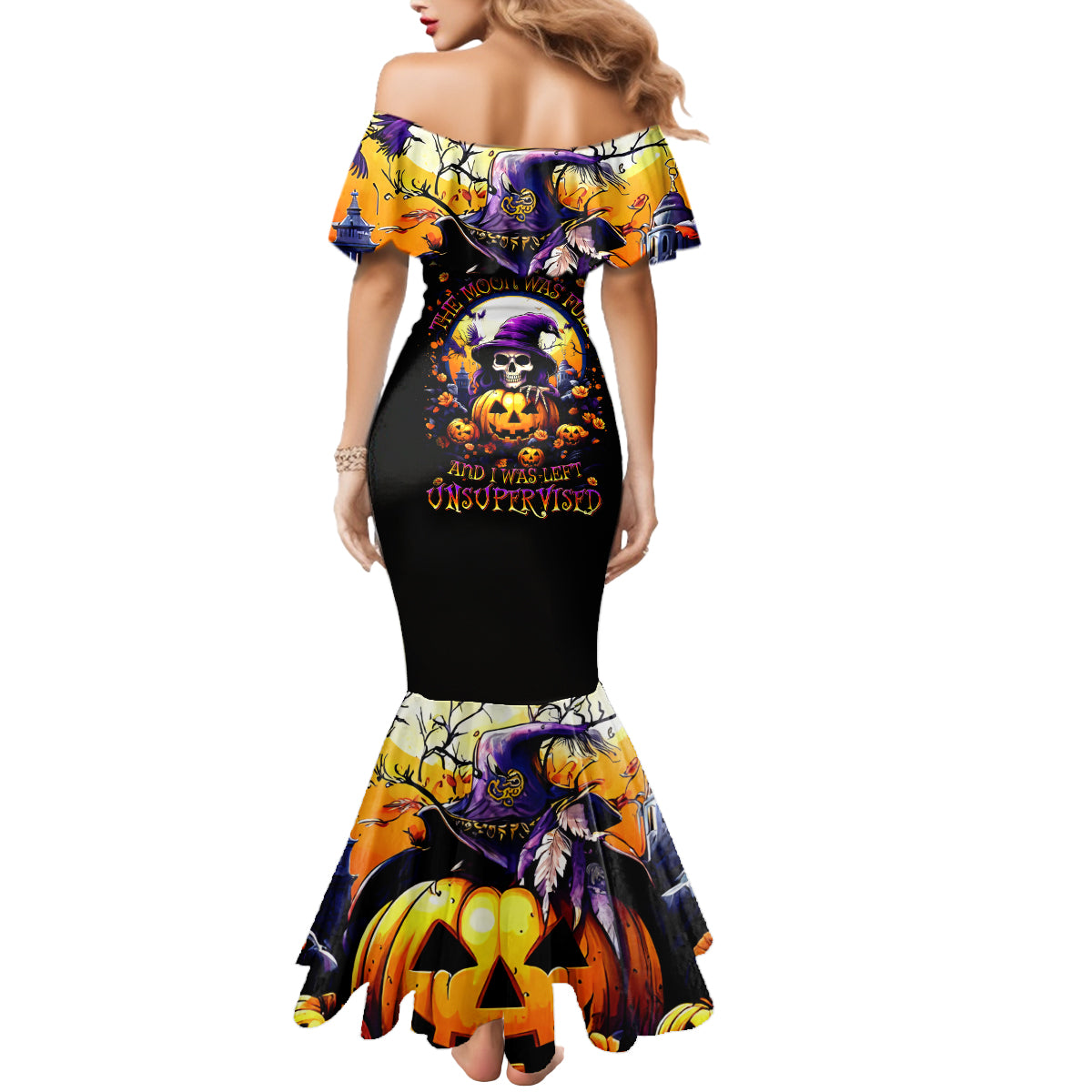 Pumpkin Witch Skull Mermaid Dress In My Defense The Moon Was Full And I Was Left Unsupervided