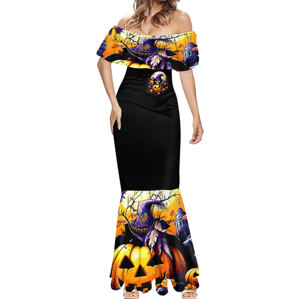 Pumpkin Witch Skull Mermaid Dress In My Defense The Moon Was Full And I Was Left Unsupervided