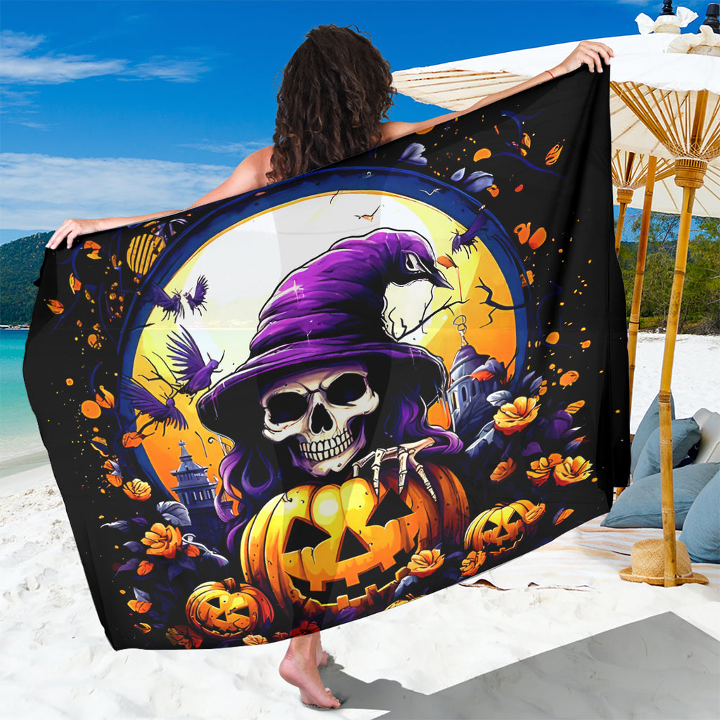 Pumpkin Witch Skull Sarong In My Defense The Moon Was Full And I Was Left Unsupervided