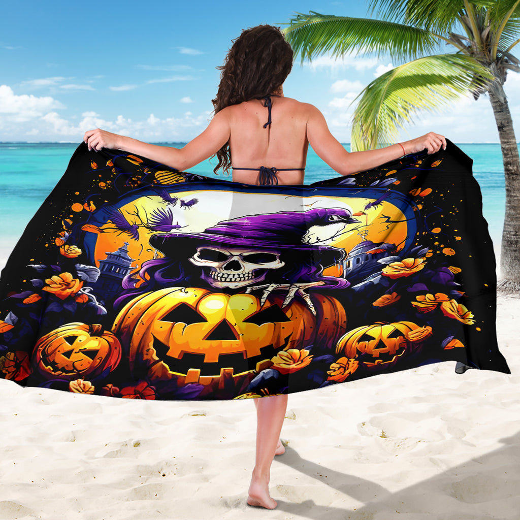 Pumpkin Witch Skull Sarong In My Defense The Moon Was Full And I Was Left Unsupervided