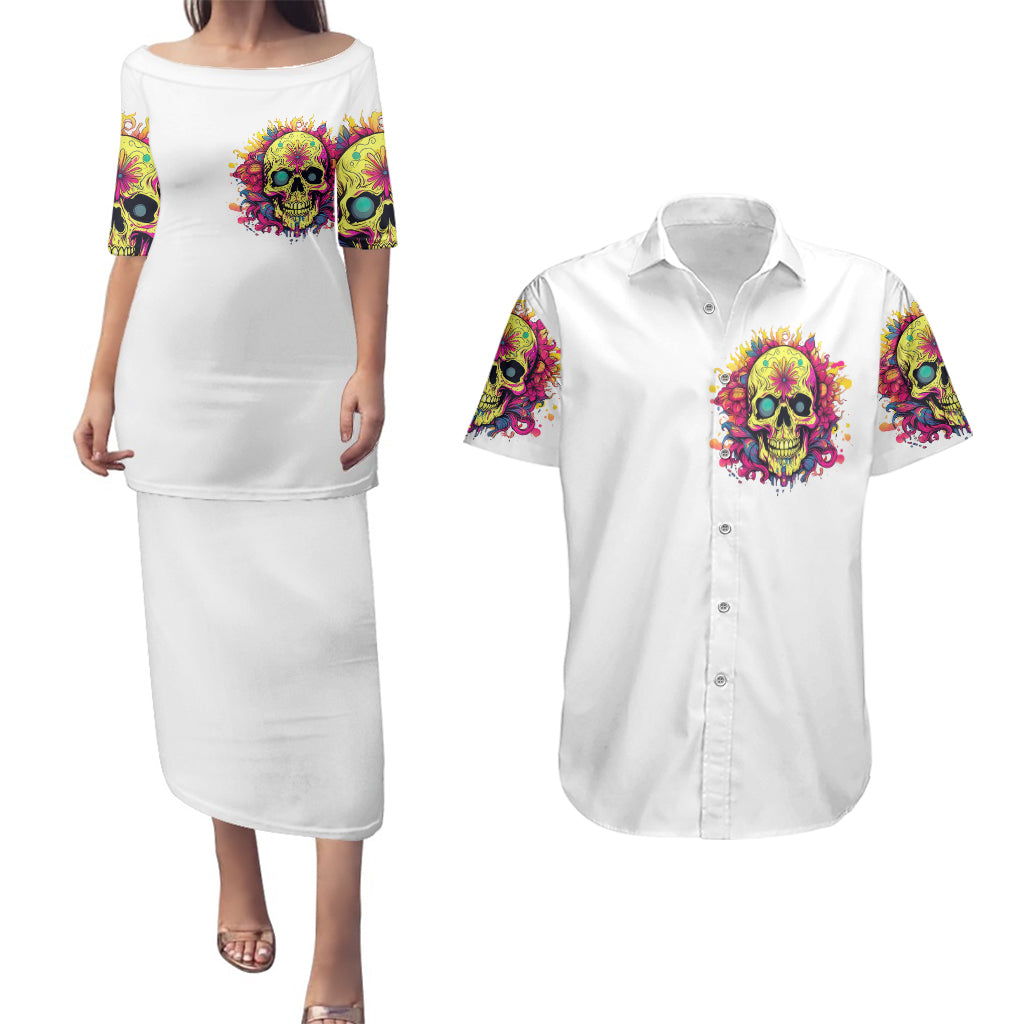 flower-skull-couples-matching-puletasi-dress-and-hawaiian-shirt-judge-me-when-youre-perfect-otherwise-shut-up