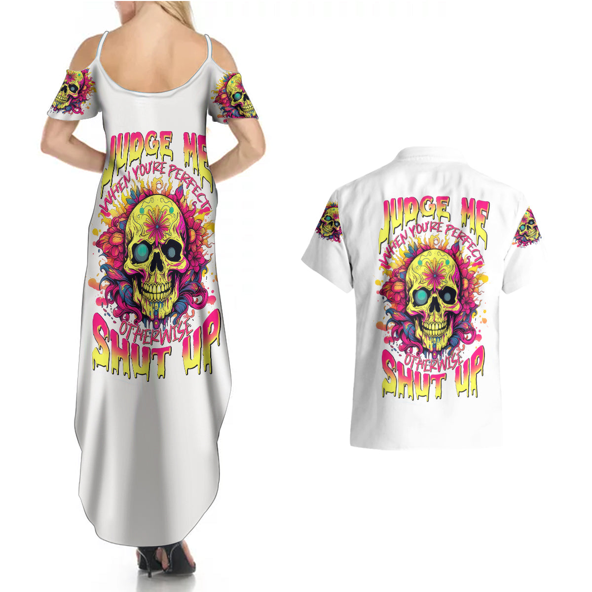 flower-skull-couples-matching-summer-maxi-dress-and-hawaiian-shirt-judge-me-when-youre-perfect-otherwise-shut-up