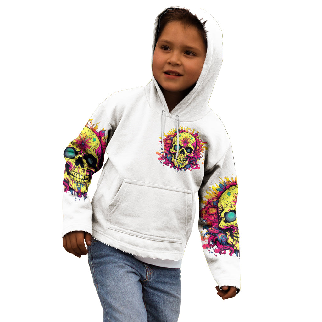 Flower Skull Kid Hoodie Judge Me When You're Perfect Otherwise Shut Up
