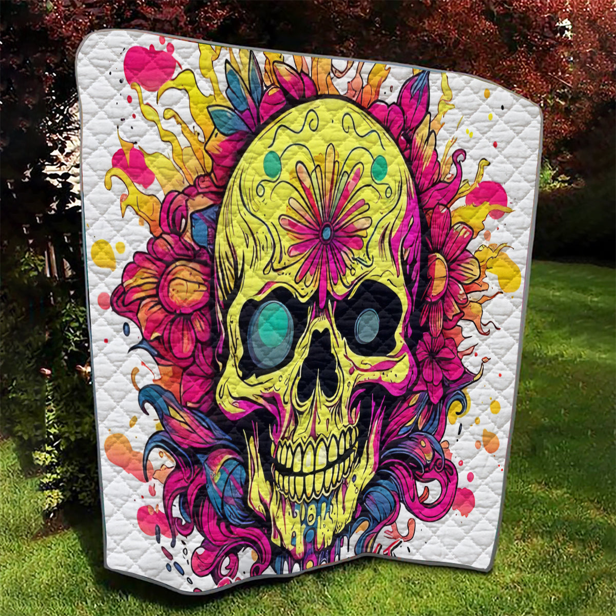 Flower Skull Quilt Judge Me When You're Perfect Otherwise Shut Up