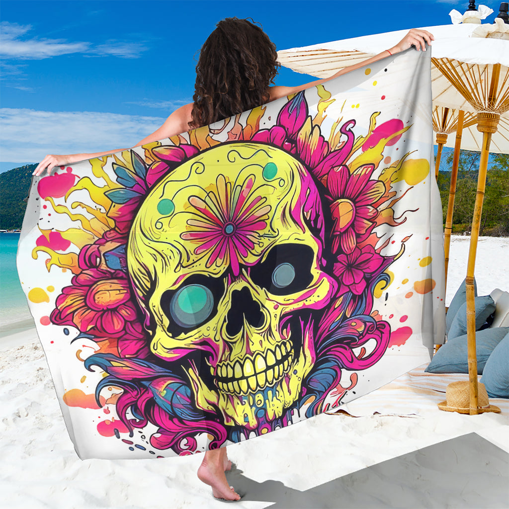 Flower Skull Sarong Judge Me When You're Perfect Otherwise Shut Up