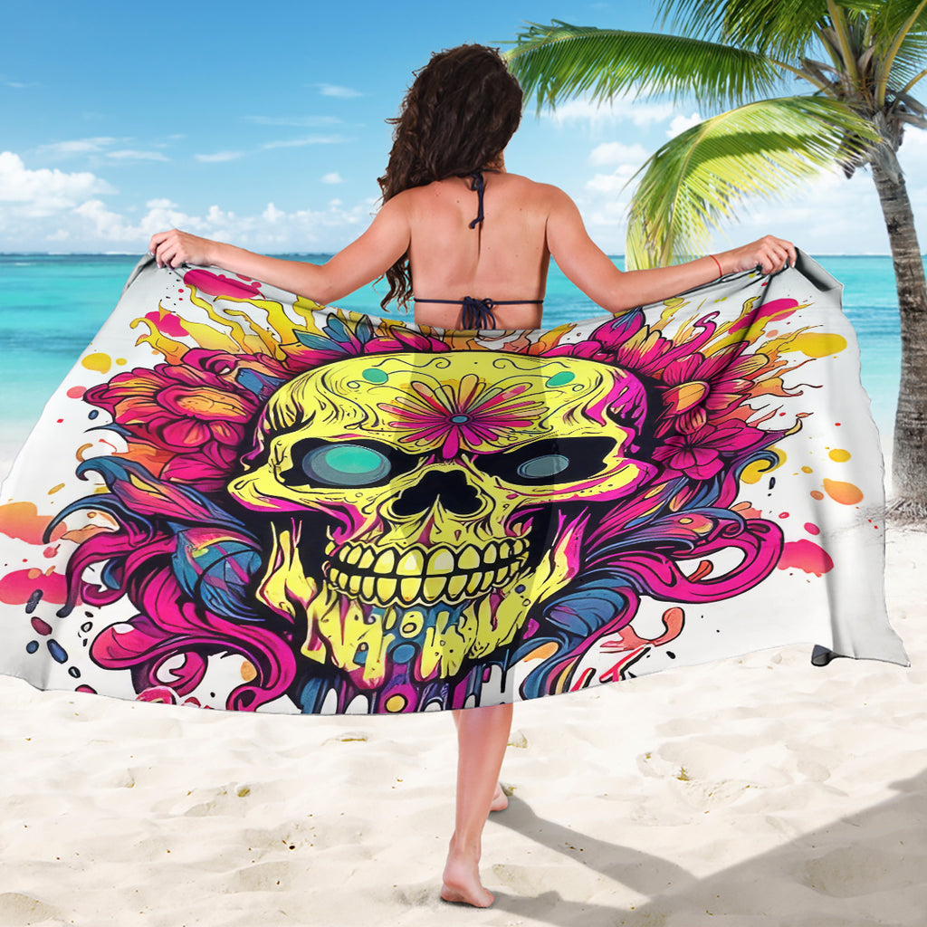 Flower Skull Sarong Judge Me When You're Perfect Otherwise Shut Up
