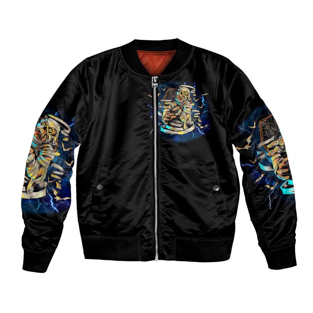 Mummy Skull Bomber Jacket I'm Going To Hell to Pick You Up