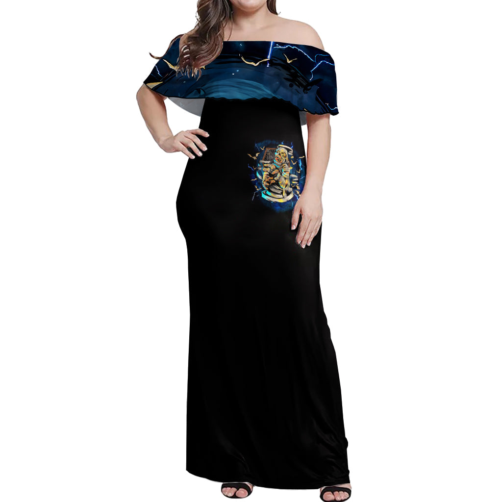 Mummy Skull Off Shoulder Maxi Dress I'm Going To Hell to Pick You Up