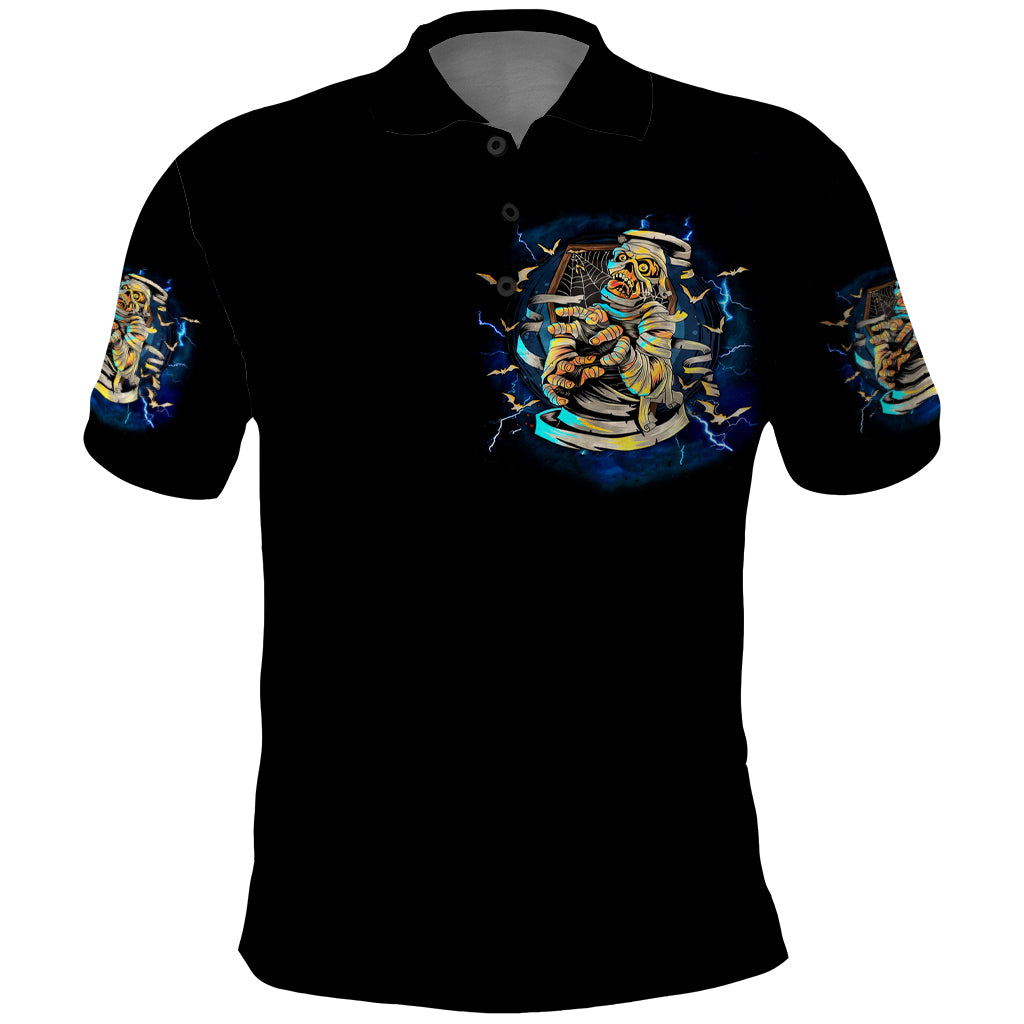 Mummy Skull Polo Shirt I'm Going To Hell to Pick You Up