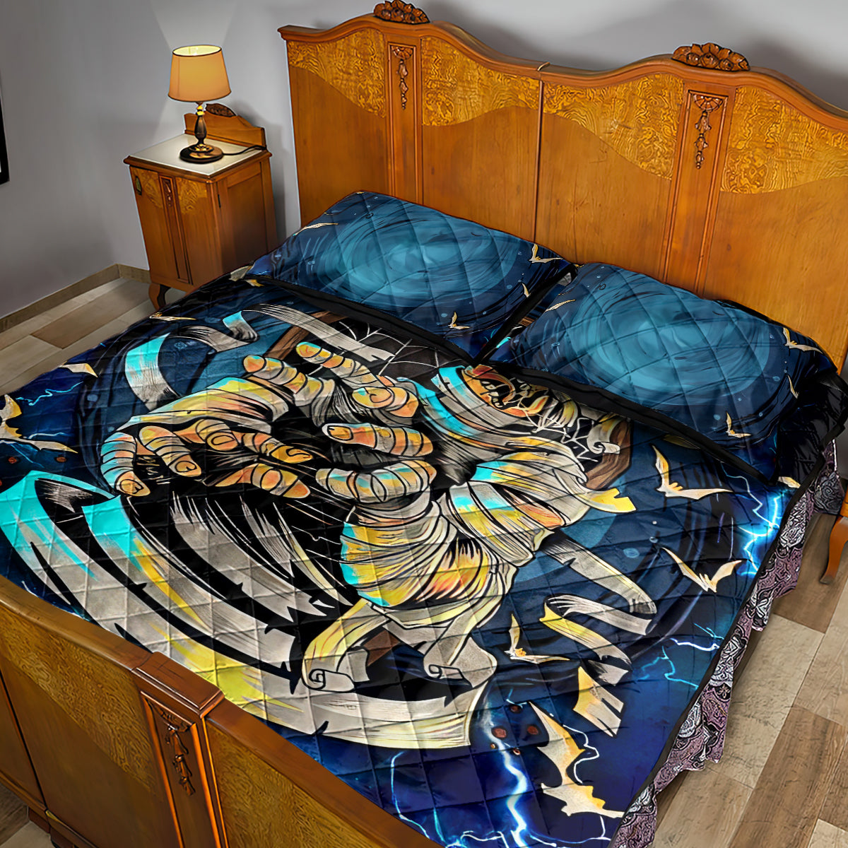 Mummy Skull Quilt Bed Set I'm Going To Hell to Pick You Up