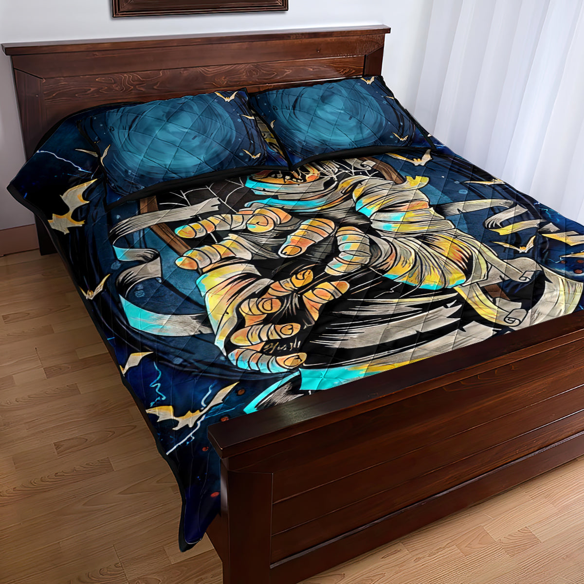 Mummy Skull Quilt Bed Set I'm Going To Hell to Pick You Up