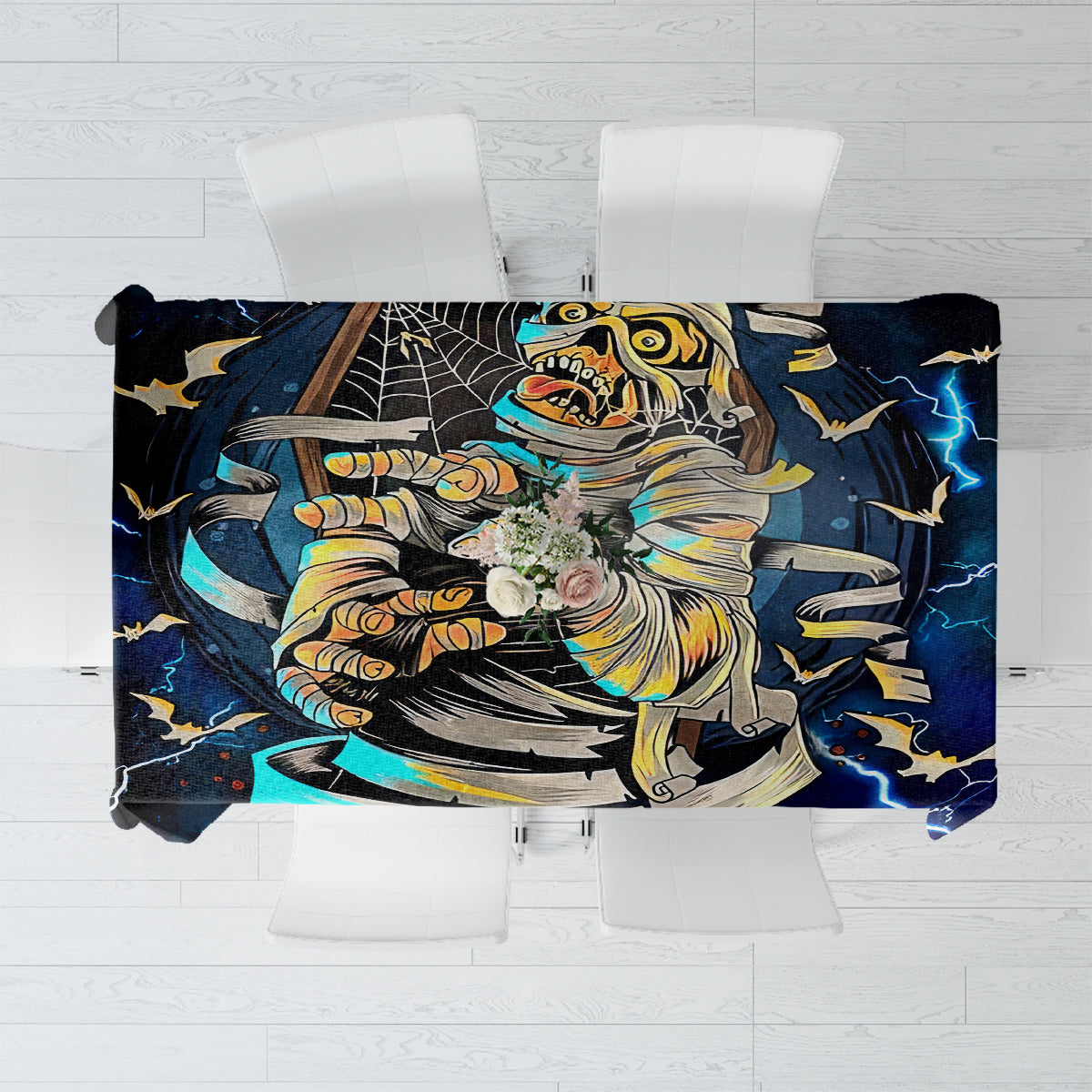 Mummy Skull Tablecloth I'm Going To Hell to Pick You Up