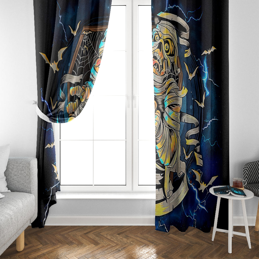 Mummy Skull Window Curtain I'm Going To Hell to Pick You Up