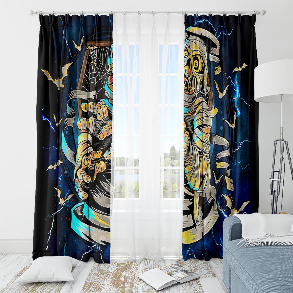 Mummy Skull Window Curtain I'm Going To Hell to Pick You Up