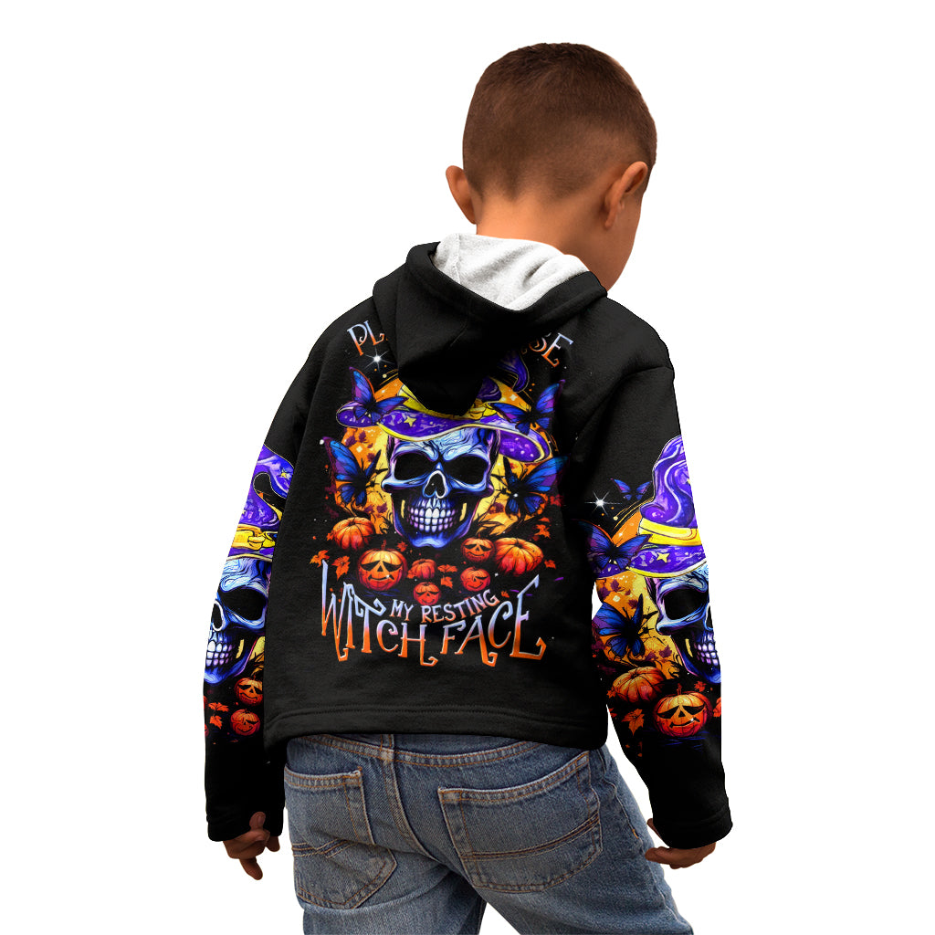 Halloween Skull Kid Hoodie Please Excuse My Resting Witch Face