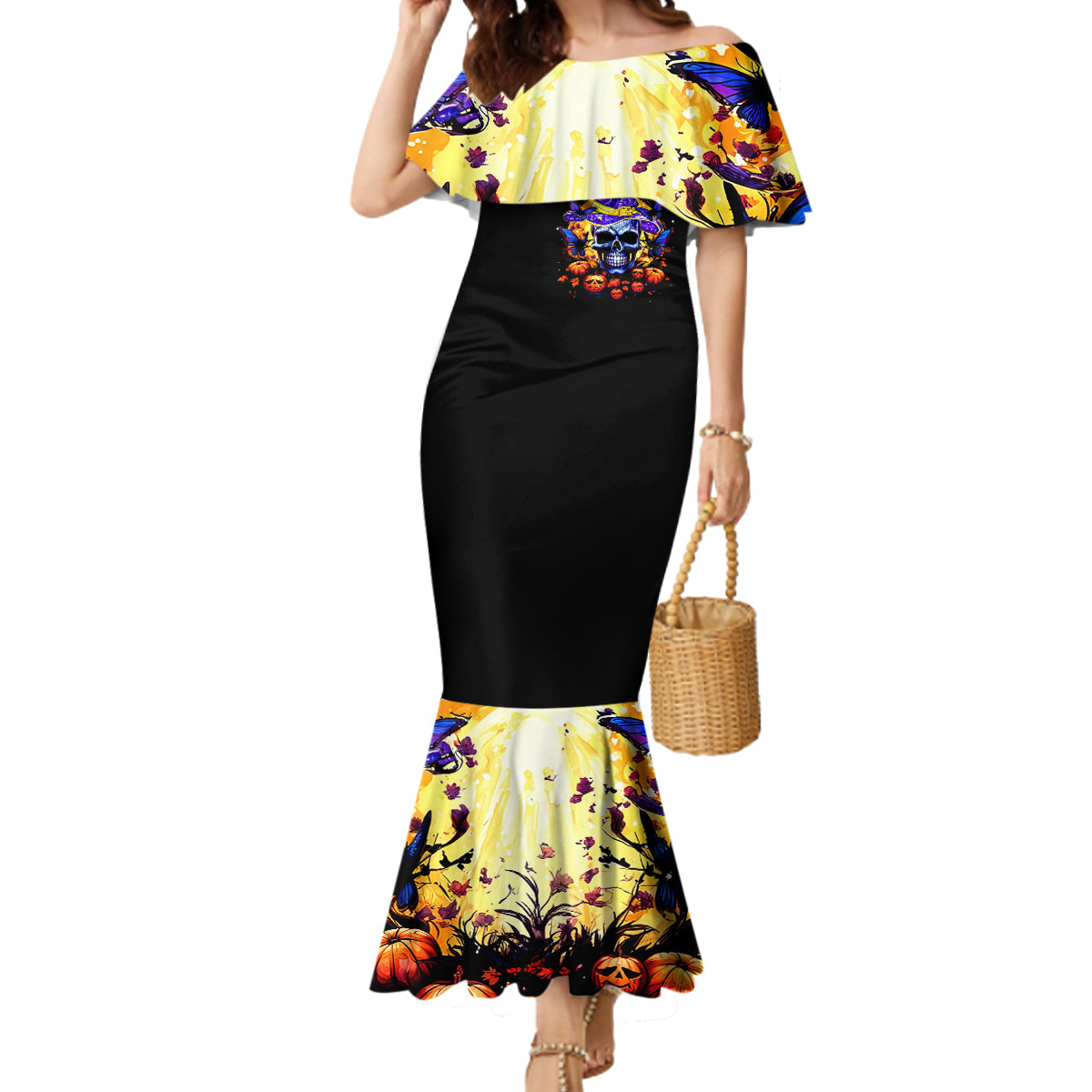 Halloween Skull Mermaid Dress Please Excuse My Resting Witch Face