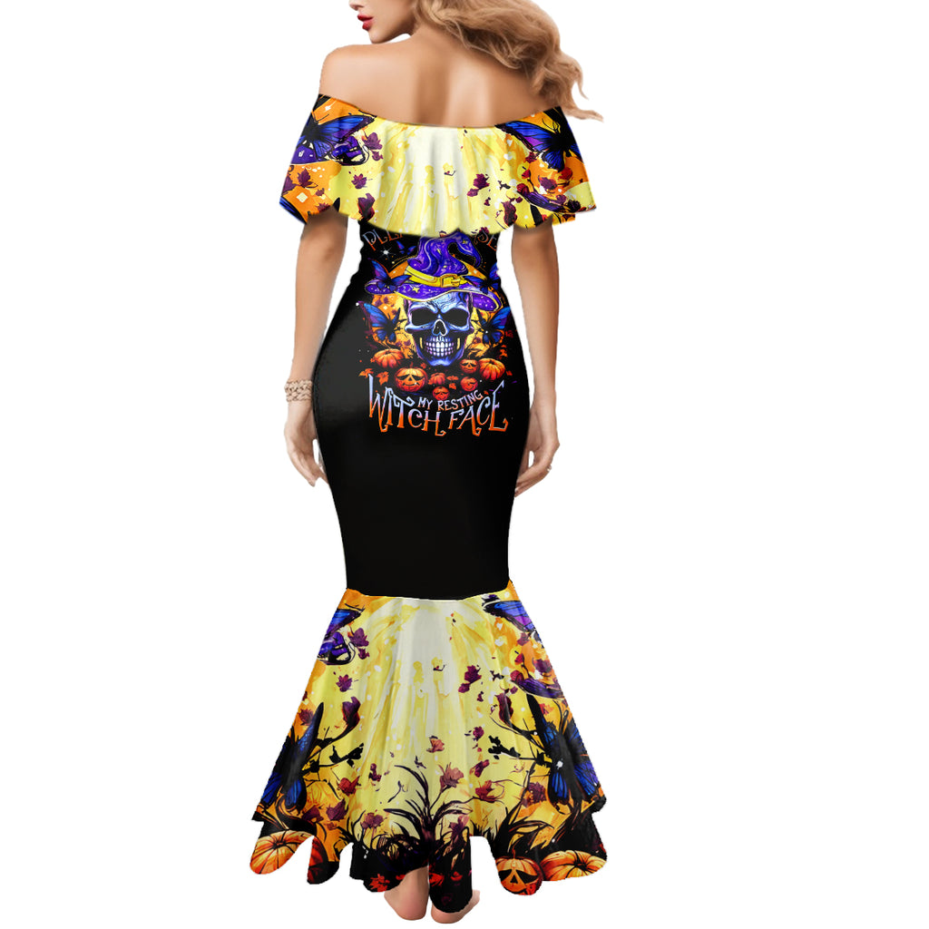Halloween Skull Mermaid Dress Please Excuse My Resting Witch Face