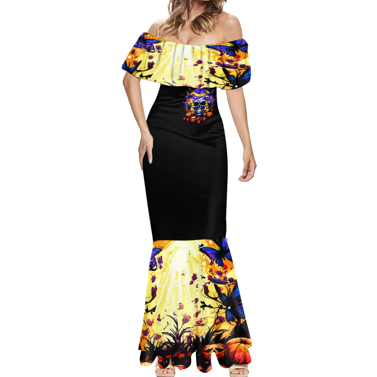 Halloween Skull Mermaid Dress Please Excuse My Resting Witch Face