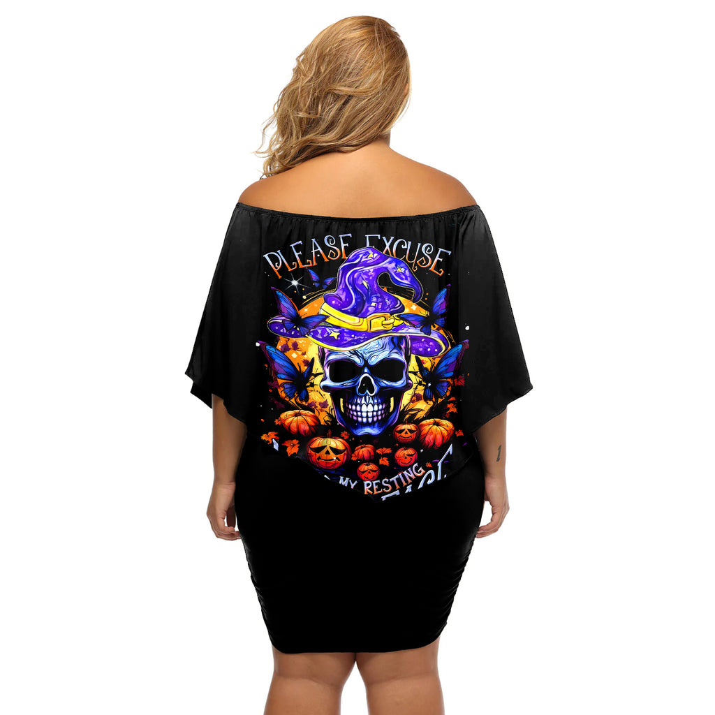 halloween-skull-off-shoulder-short-dress-please-excuse-my-resting-witch-face
