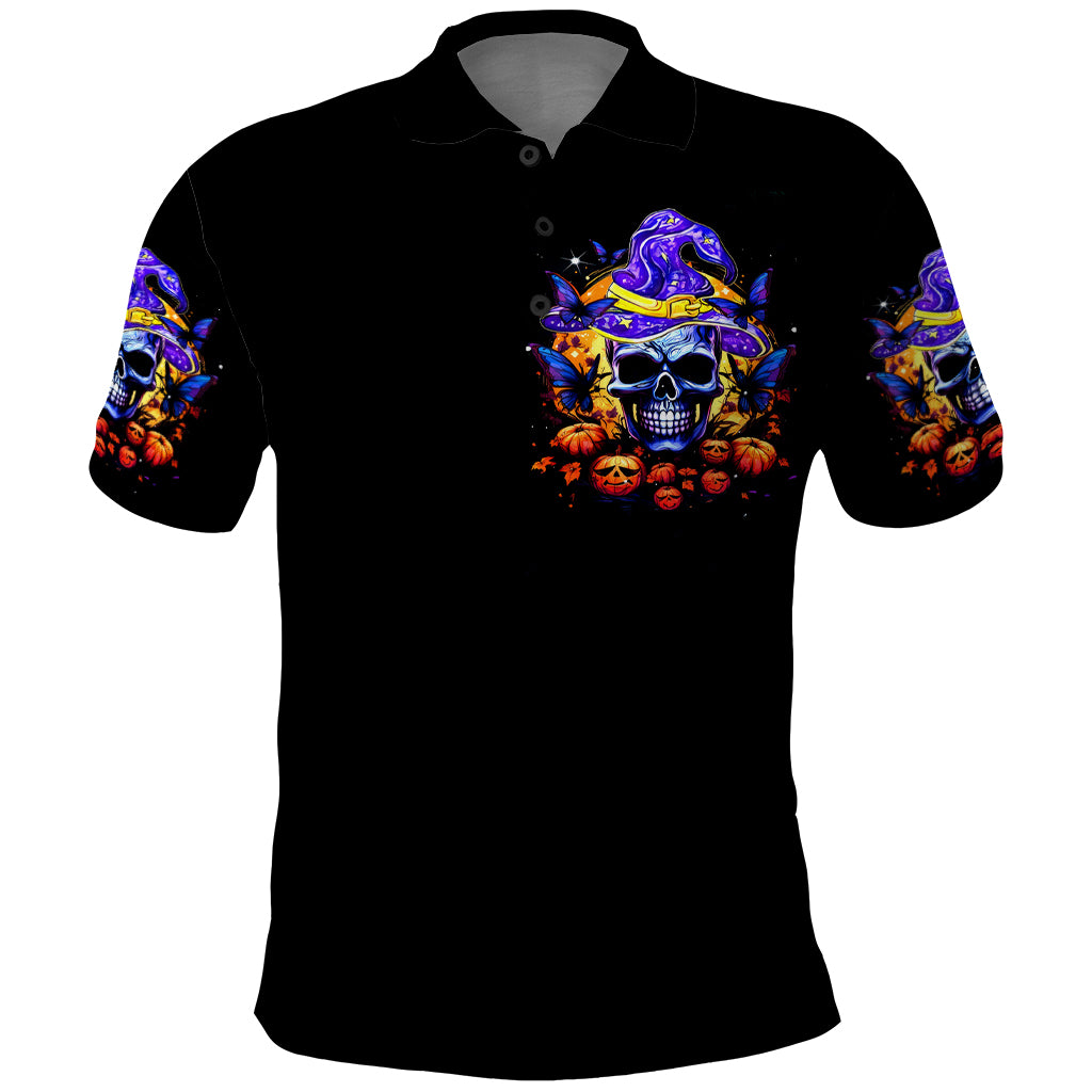 Halloween Skull Polo Shirt Please Excuse My Resting Witch Face