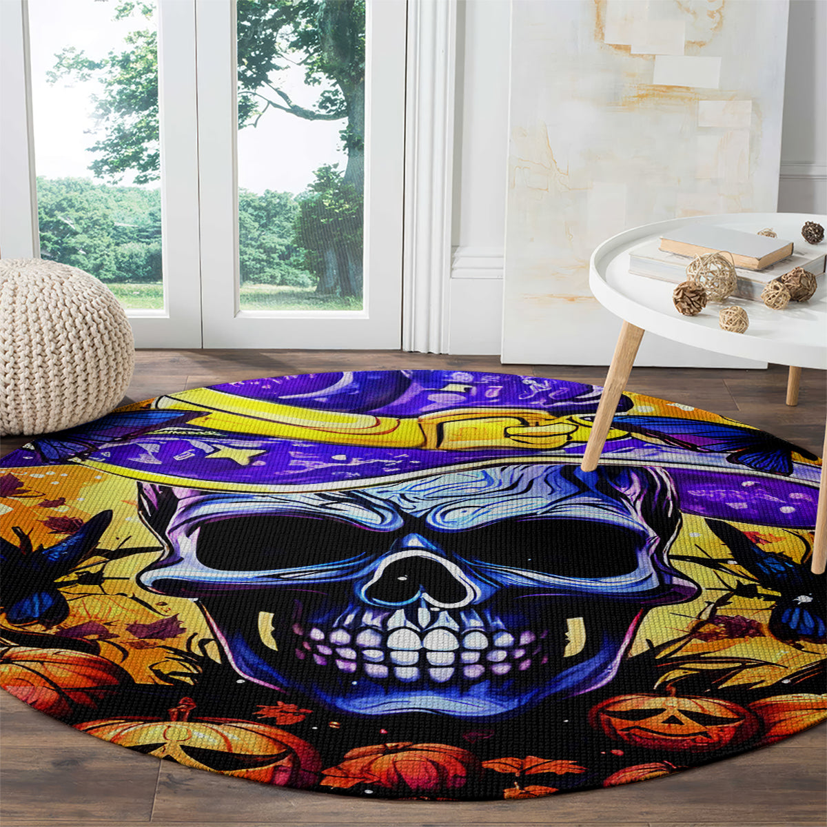 Halloween Skull Round Carpet Please Excuse My Resting Witch Face