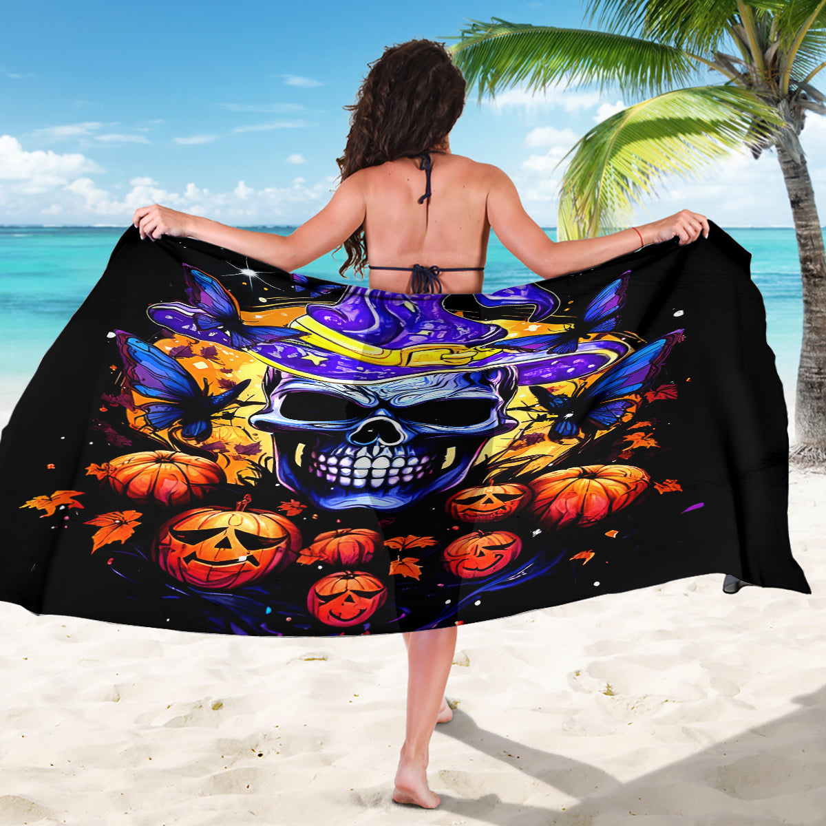 Halloween Skull Sarong Please Excuse My Resting Witch Face