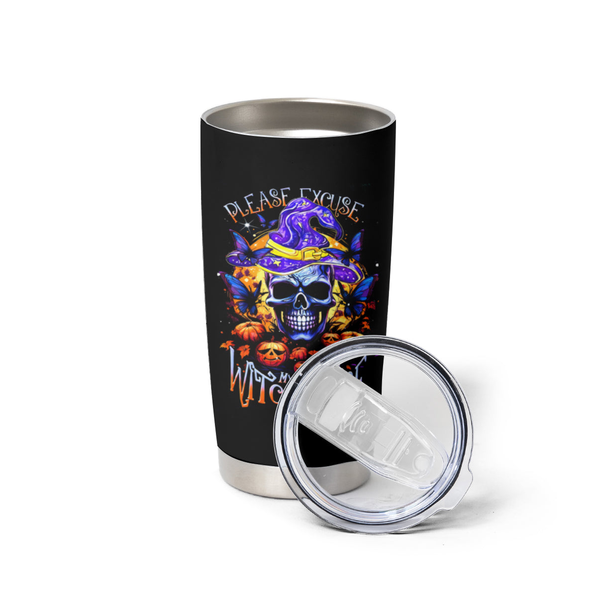 Halloween Skull Tumbler Cup Please Excuse My Resting Witch Face