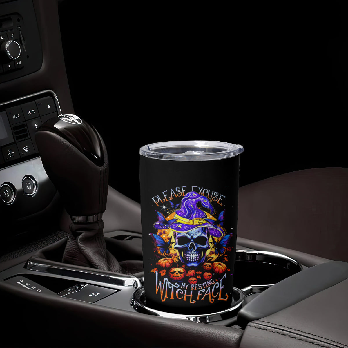 Halloween Skull Tumbler Cup Please Excuse My Resting Witch Face