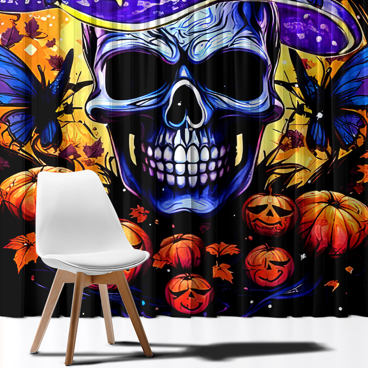 Halloween Skull Window Curtain Please Excuse My Resting Witch Face