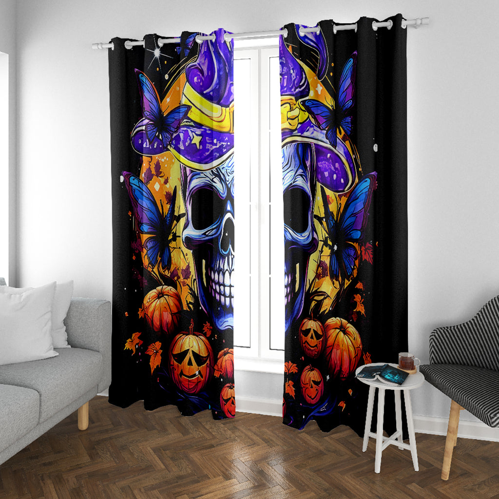 Halloween Skull Window Curtain Please Excuse My Resting Witch Face