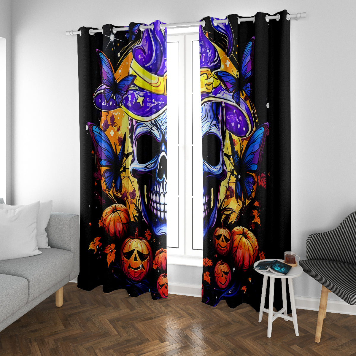 Halloween Skull Window Curtain Please Excuse My Resting Witch Face
