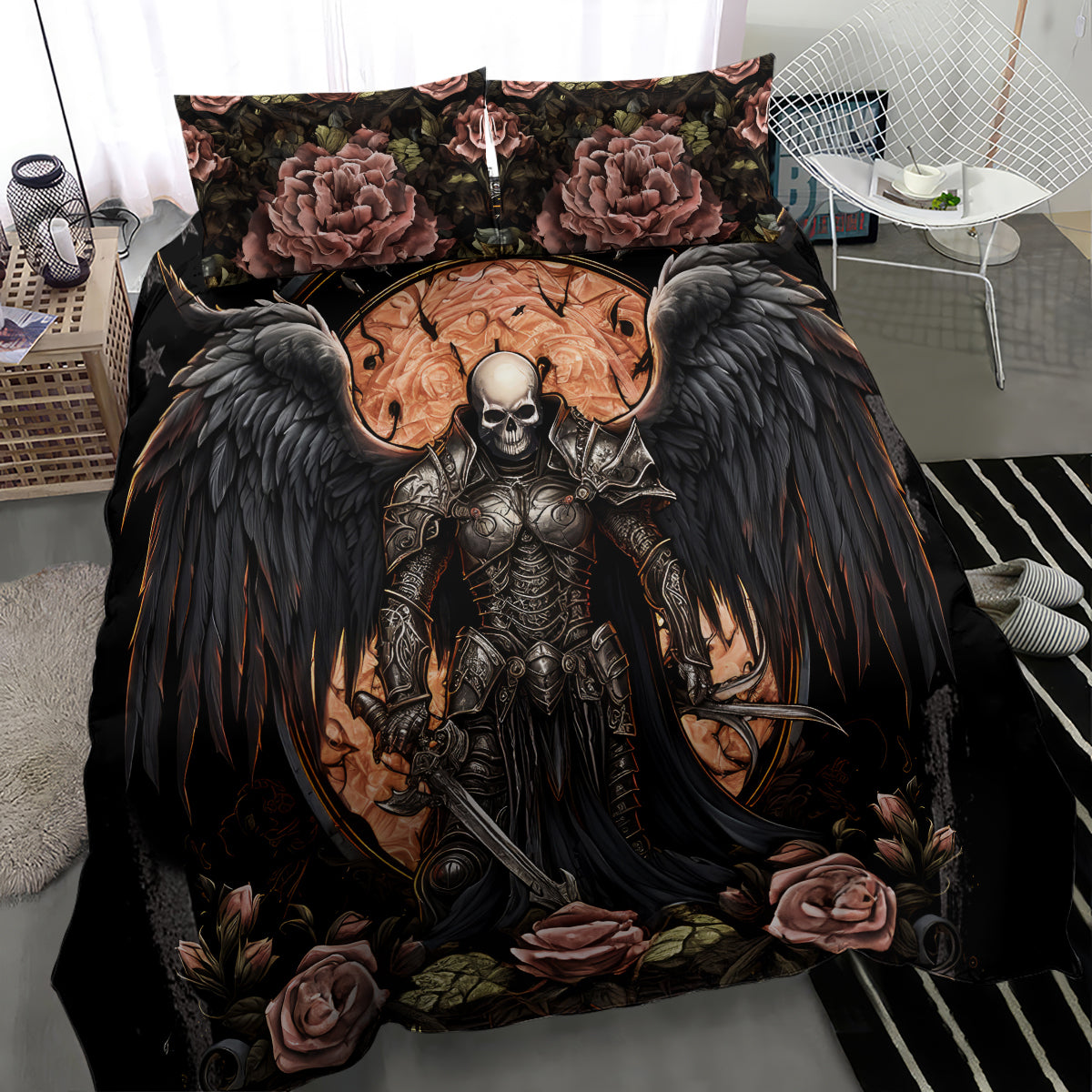 Warrior Skull Bedding Set Warriors Are The One Who Always Fight