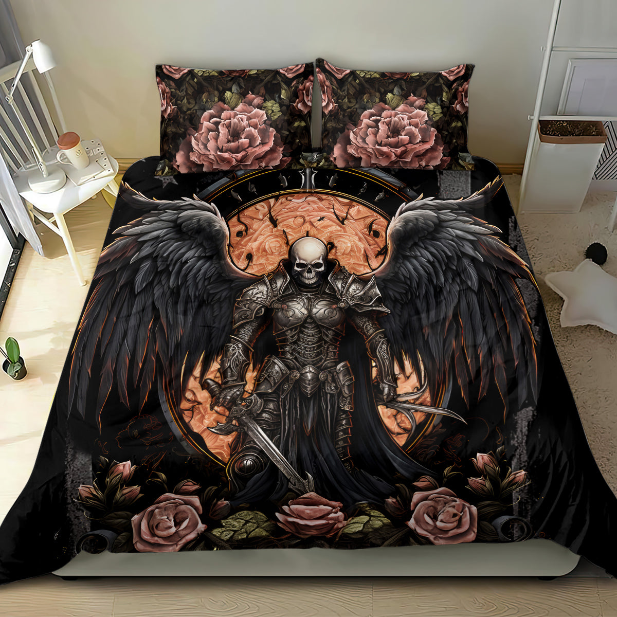 Warrior Skull Bedding Set Warriors Are The One Who Always Fight