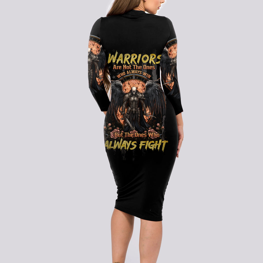 warrior-skull-long-sleeve-bodycon-dress-warriors-are-the-one-who-always-fight