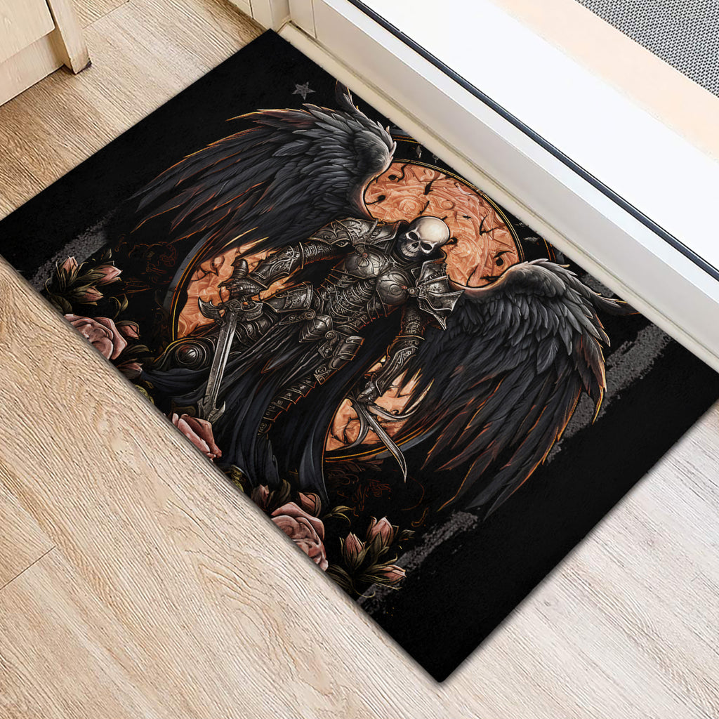 Warrior Skull Rubber Doormat Warriors Are The One Who Always Fight