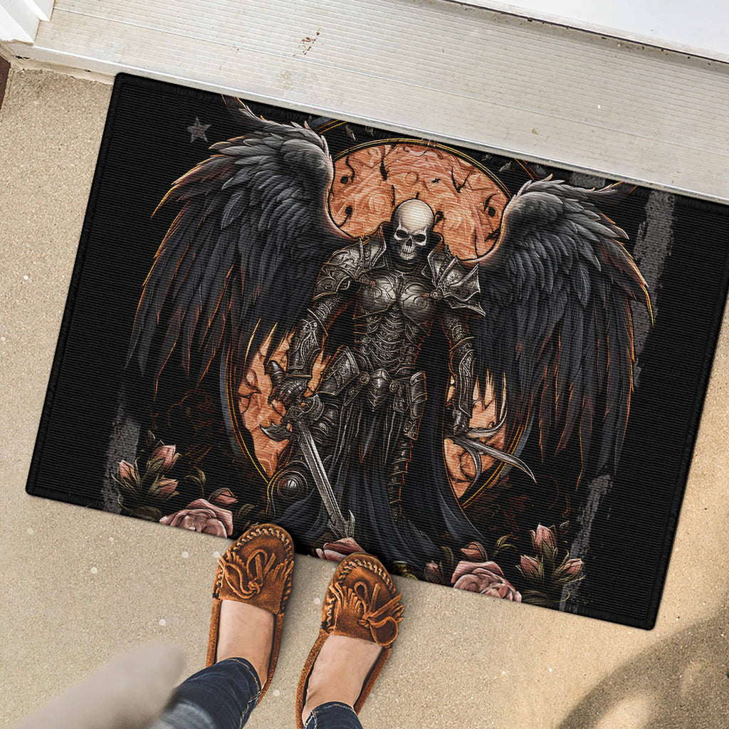 Warrior Skull Rubber Doormat Warriors Are The One Who Always Fight