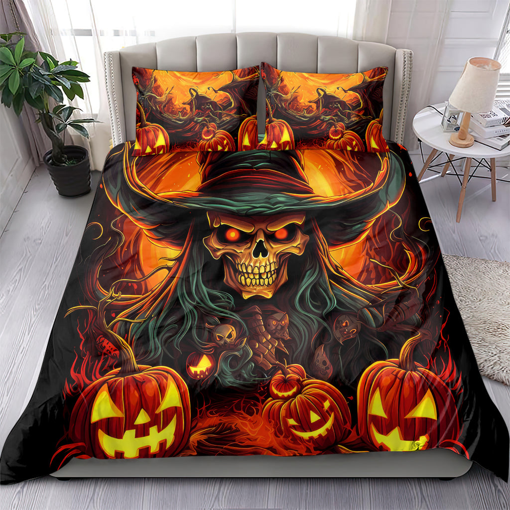 Witch Skull Bedding Set Witches With Hitches