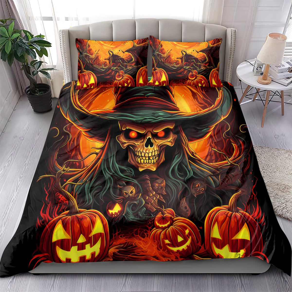 Witch Skull Bedding Set Witches With Hitches