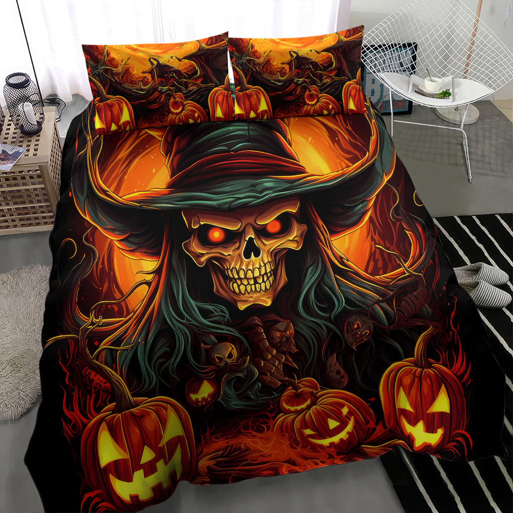 Witch Skull Bedding Set Witches With Hitches
