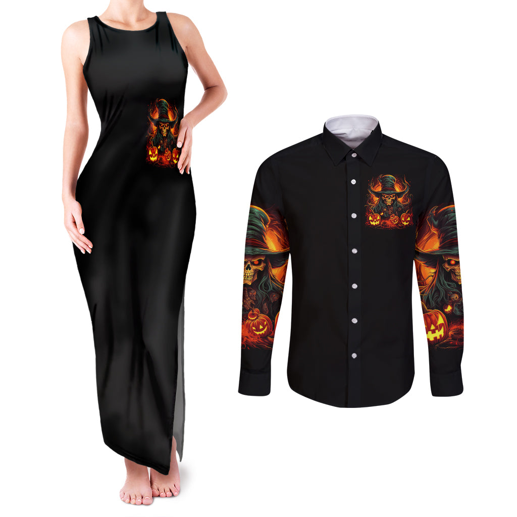 witch-skull-couples-matching-tank-maxi-dress-and-long-sleeve-button-shirts-witches-with-hitches
