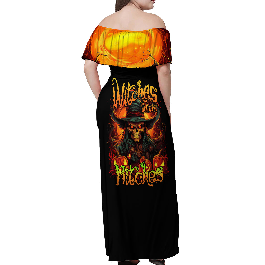 Witch Skull Off Shoulder Maxi Dress Witches With Hitches