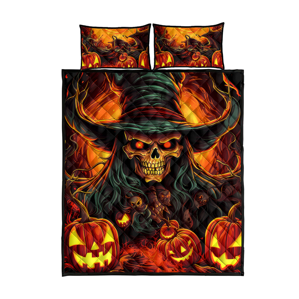 Witch Skull Quilt Bed Set Witches With Hitches