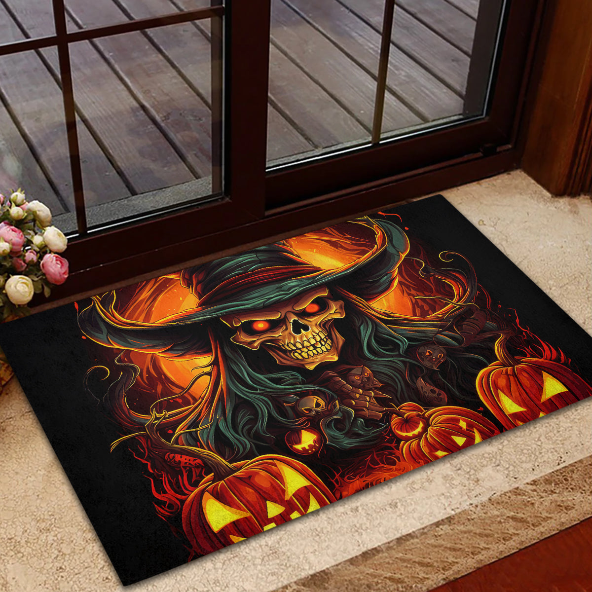 Witch Skull Rubber Doormat Witches With Hitches